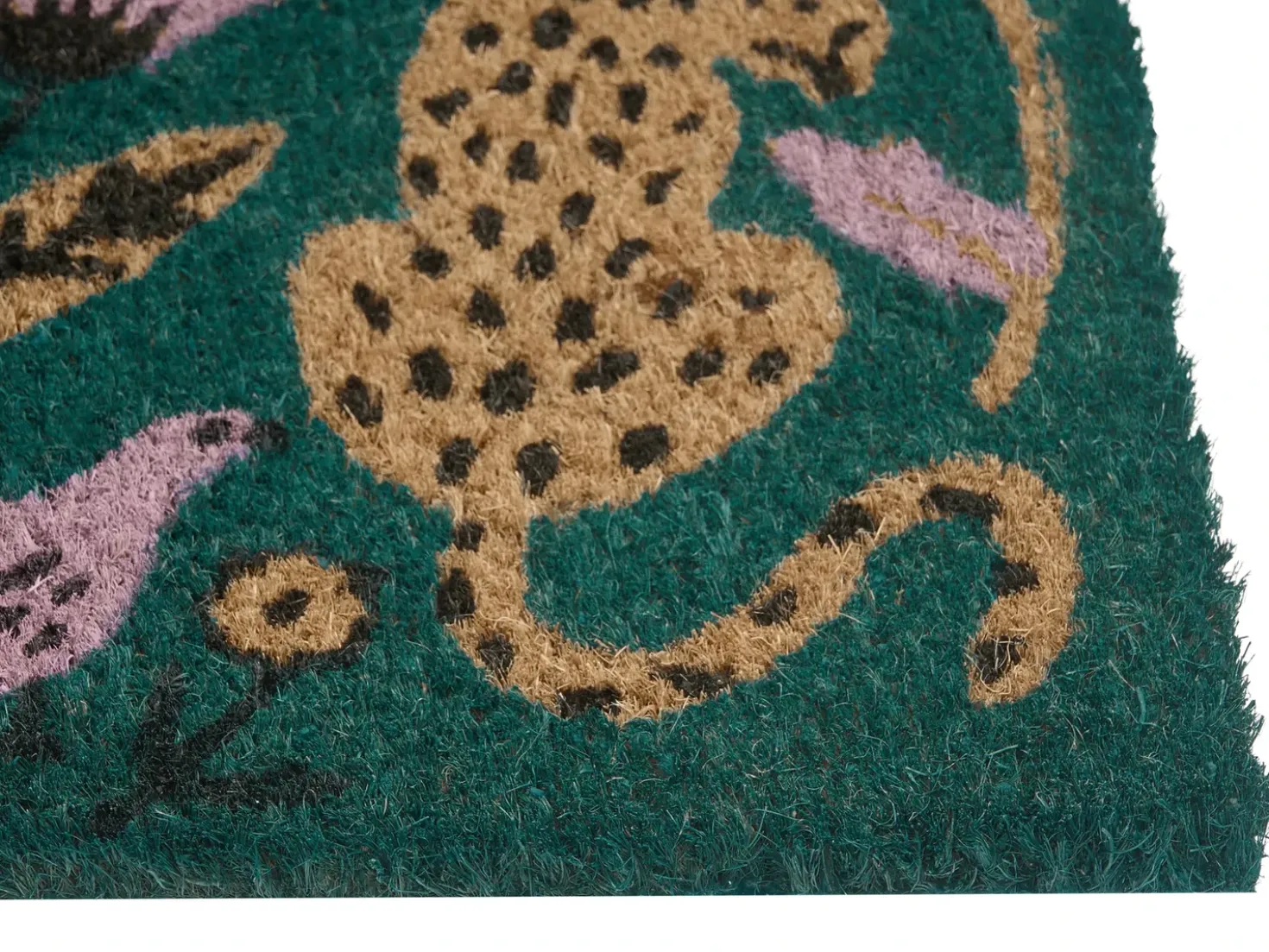 Tappetino da Ingresso NAKNEK Multicolore 50 x 80 cm Gatto Uccello Fiore Fibra di Cocco