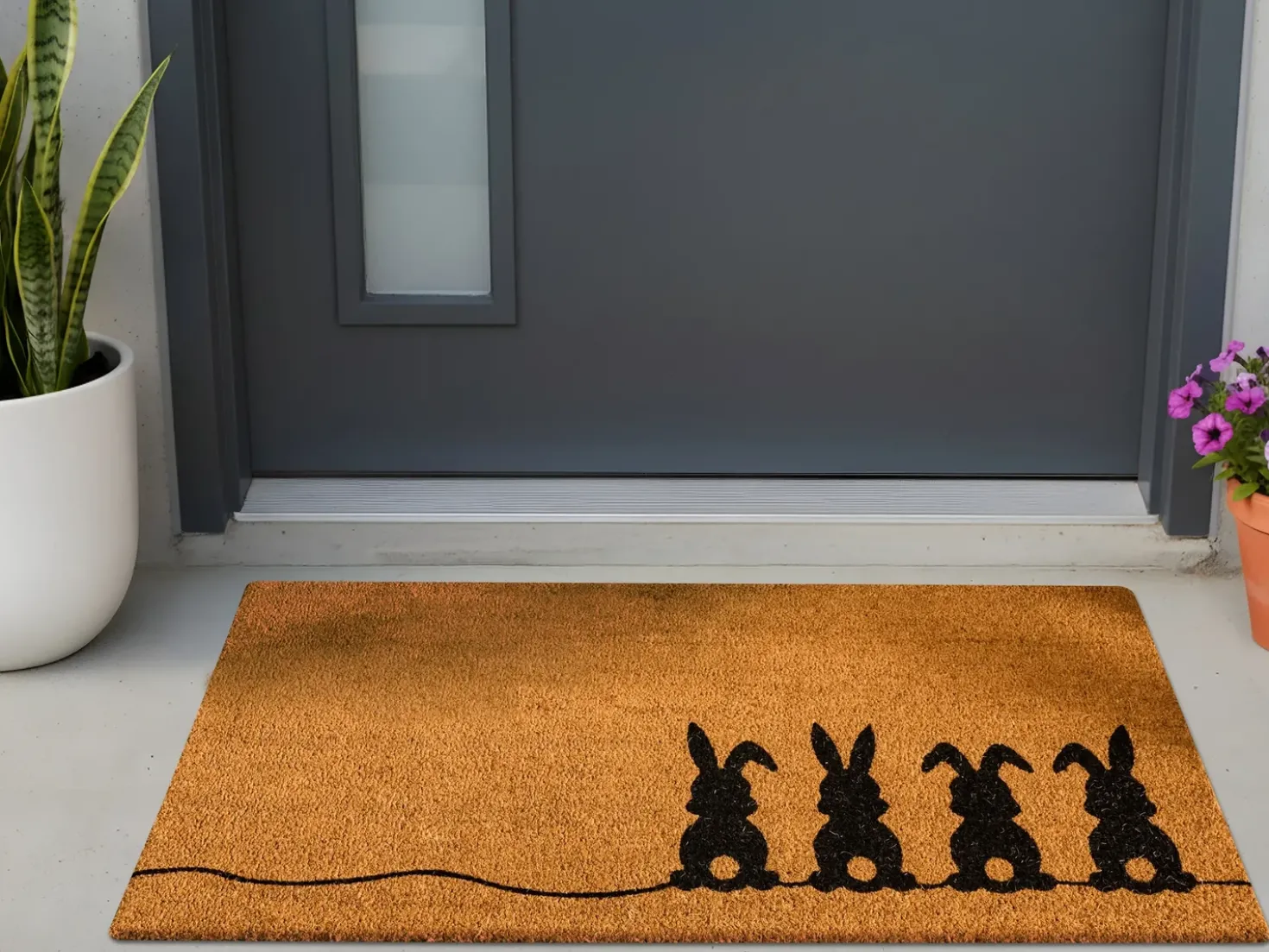 Tappetino da Ingresso PULIAN Naturale 55 x 120 cm Coniglio Fibra di Cocco