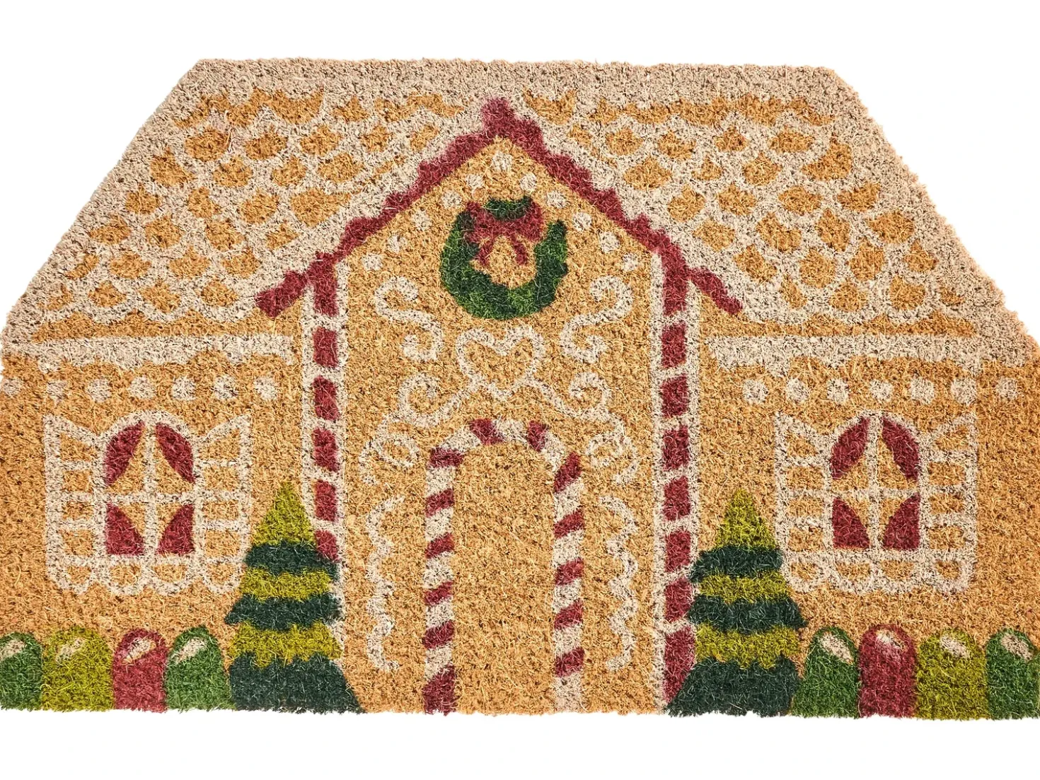 Tappetino da Ingresso SELATNA Naturale 50 x 80 cm Modello natalizio Fibra di Cocco