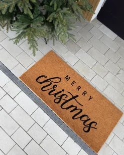Tappetino da Ingresso TIKUB Naturale 55 x 120 cm Modello natalizio Fibra di Cocco