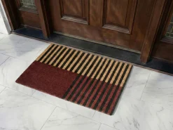 Tappetino da Ingresso TUKSUK Marrone/Beige 50 x 80 cm Fibra di Cocco