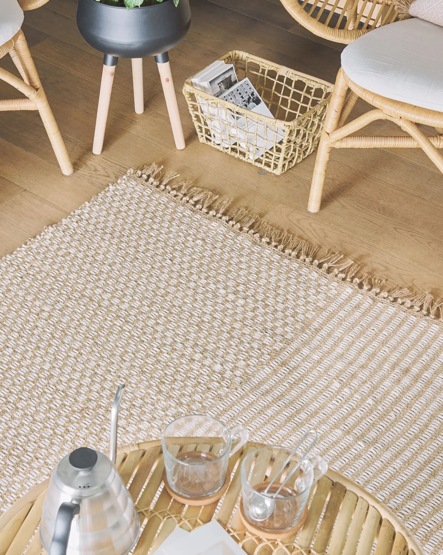 Tappeto ADABAG Beige 140 x 200 cm Iuta
