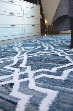 Tappeto ADIYAMAN Blu 140 x 200 cm Cotone