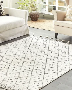 Tappeto AGADIR Bianco sporco 160 x 230 cm Cotone