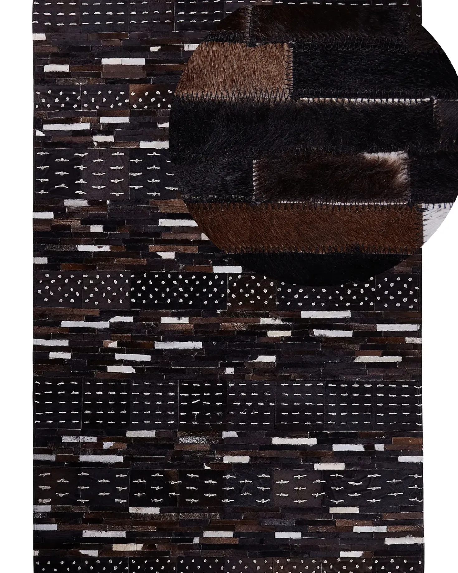 Tappeto AKSEKI Marrone scuro 160 x 230 cm Pelle naturale