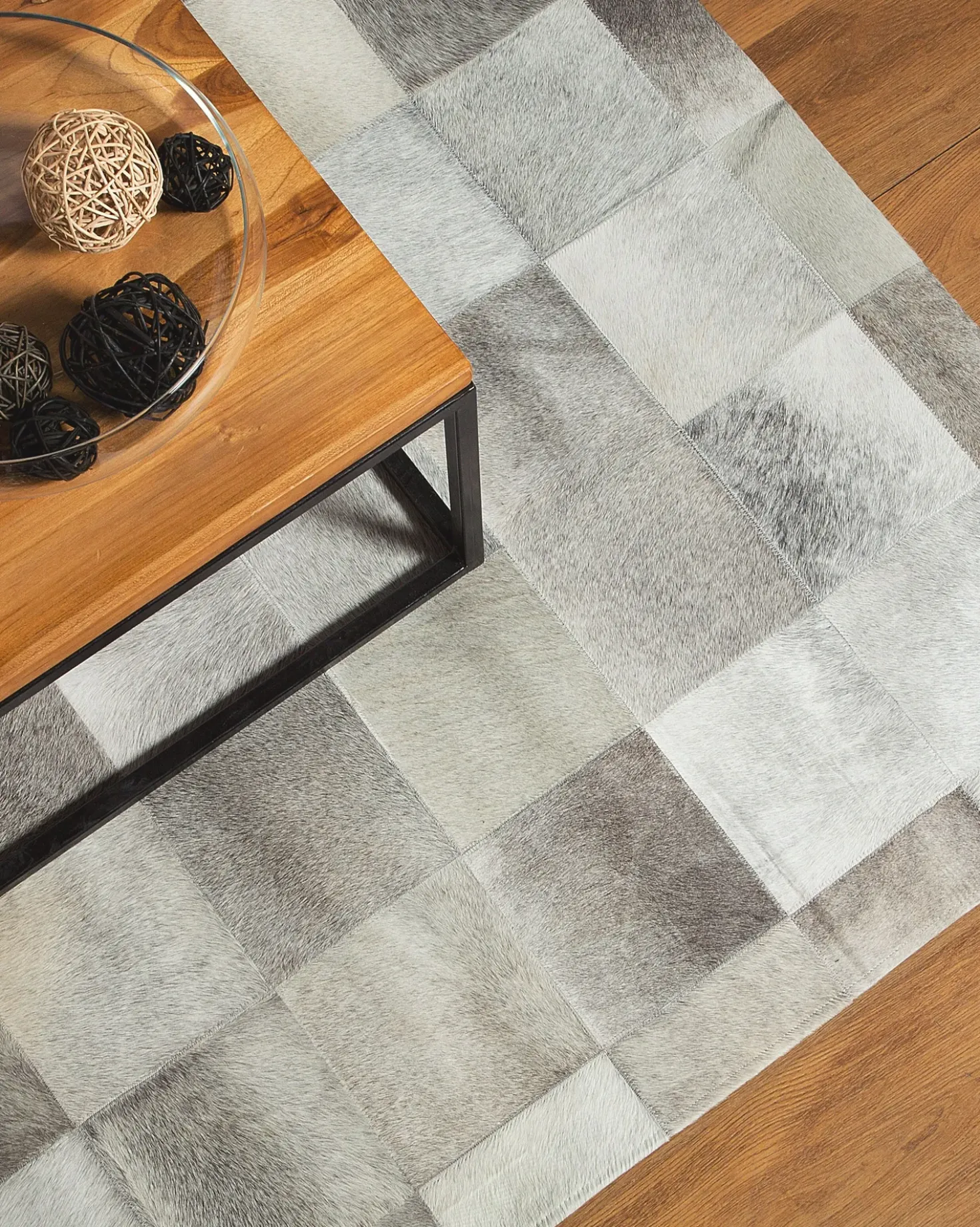 Tappeto ALACAM Grigio 160 x 230 cm Pelle naturale
