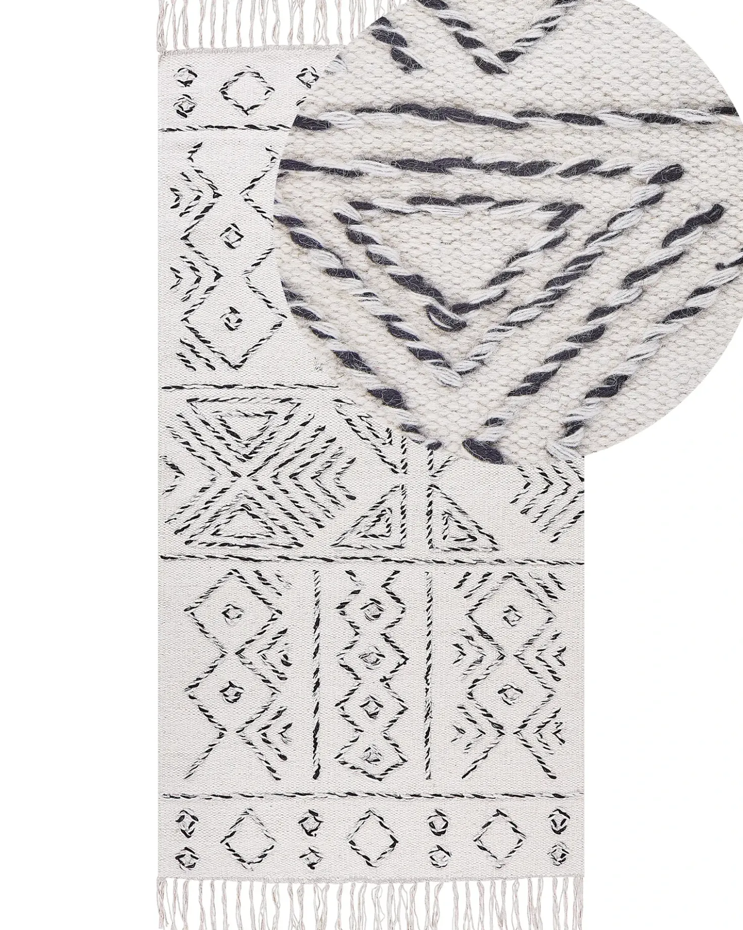 Tappeto ALKENT Bianco 80 x 150 cm Lana