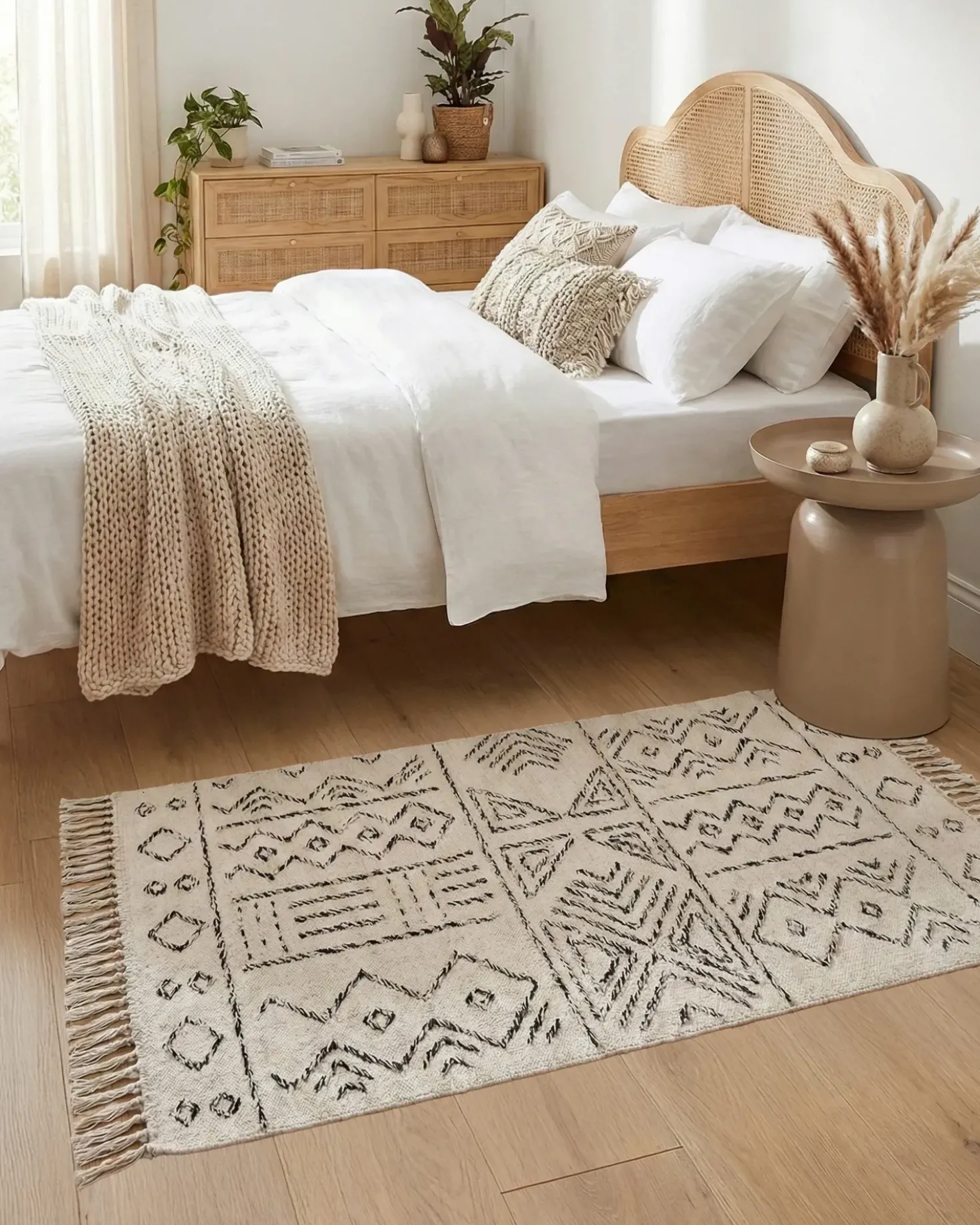 Tappeto ALKENT Bianco 80 x 150 cm Lana
