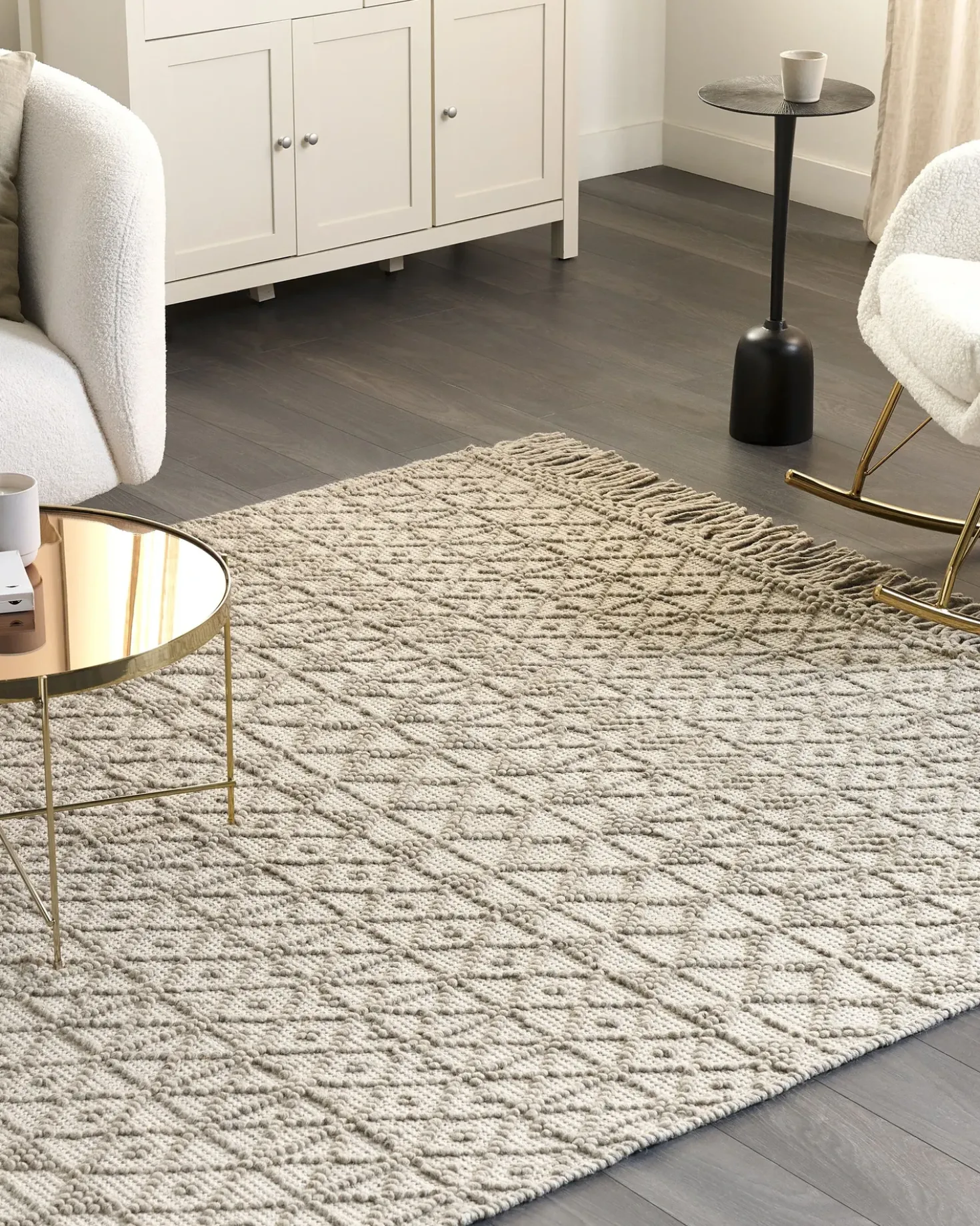 Tappeto ALUCRA Beige sabbia 160 x 230 cm Lana