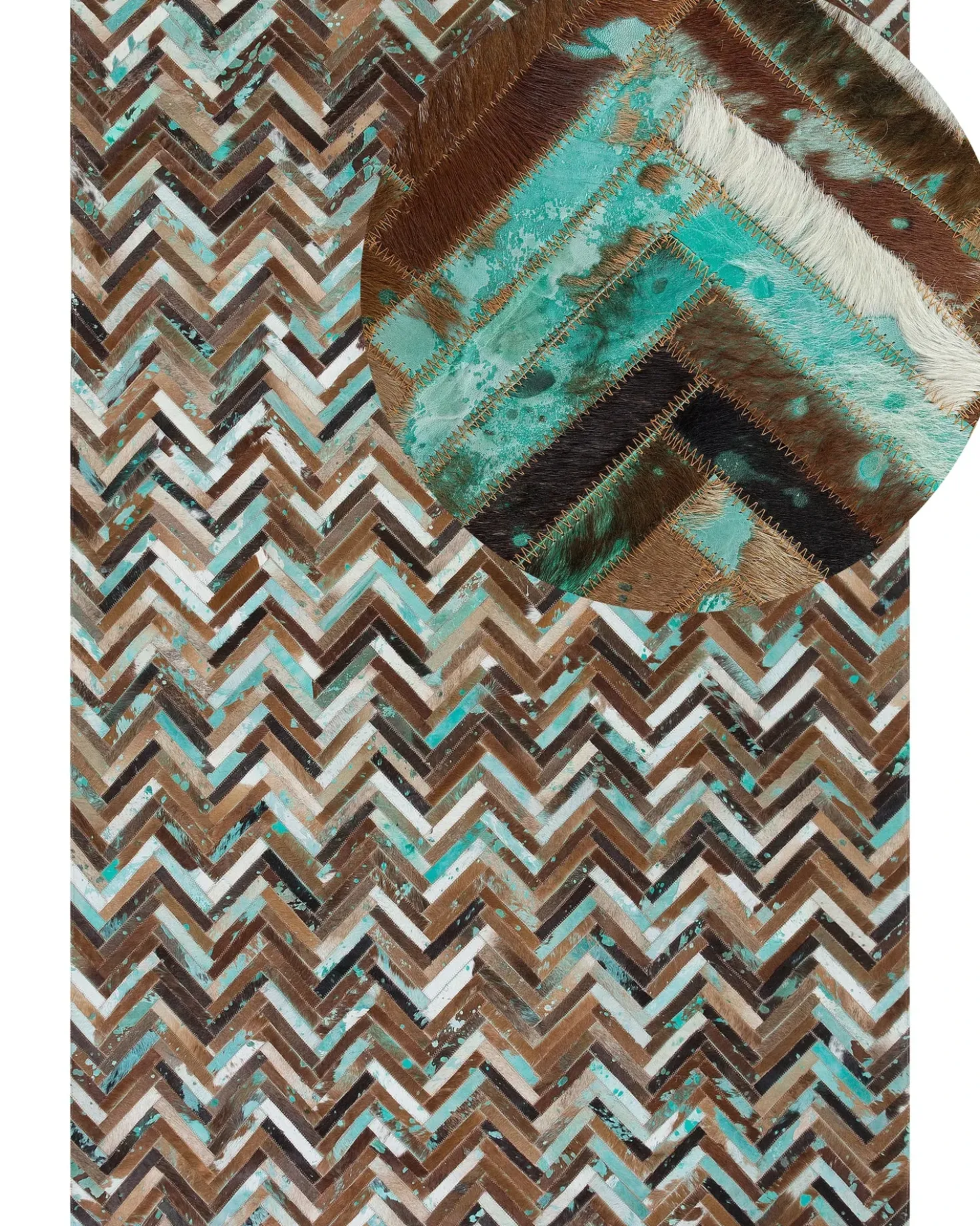 Tappeto AMASYA Marrone 160 x 230 cm Pelle naturale