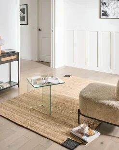 Tappeto AMRAVATI Nero/Beige 160 x 230 cm Iuta