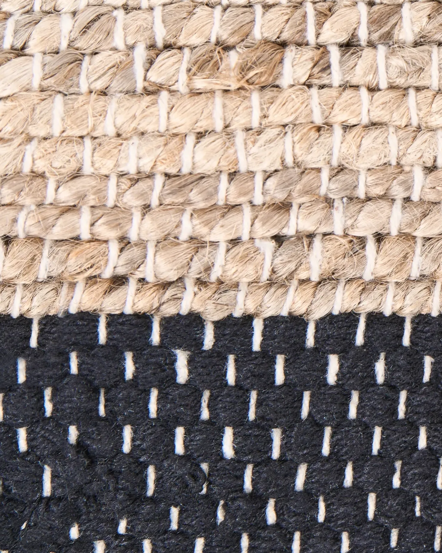 Tappeto AMRAVATI Nero/Beige 80 x 300 cm Iuta