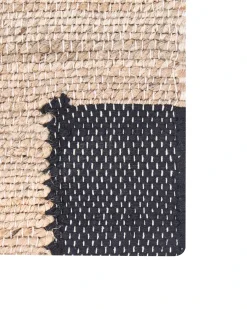 Tappeto AMRAVATI Nero/Beige 80 x 300 cm Iuta