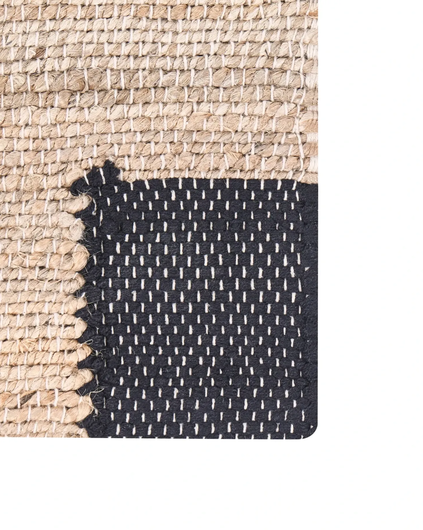 Tappeto AMRAVATI Nero/Beige 80 x 300 cm Iuta