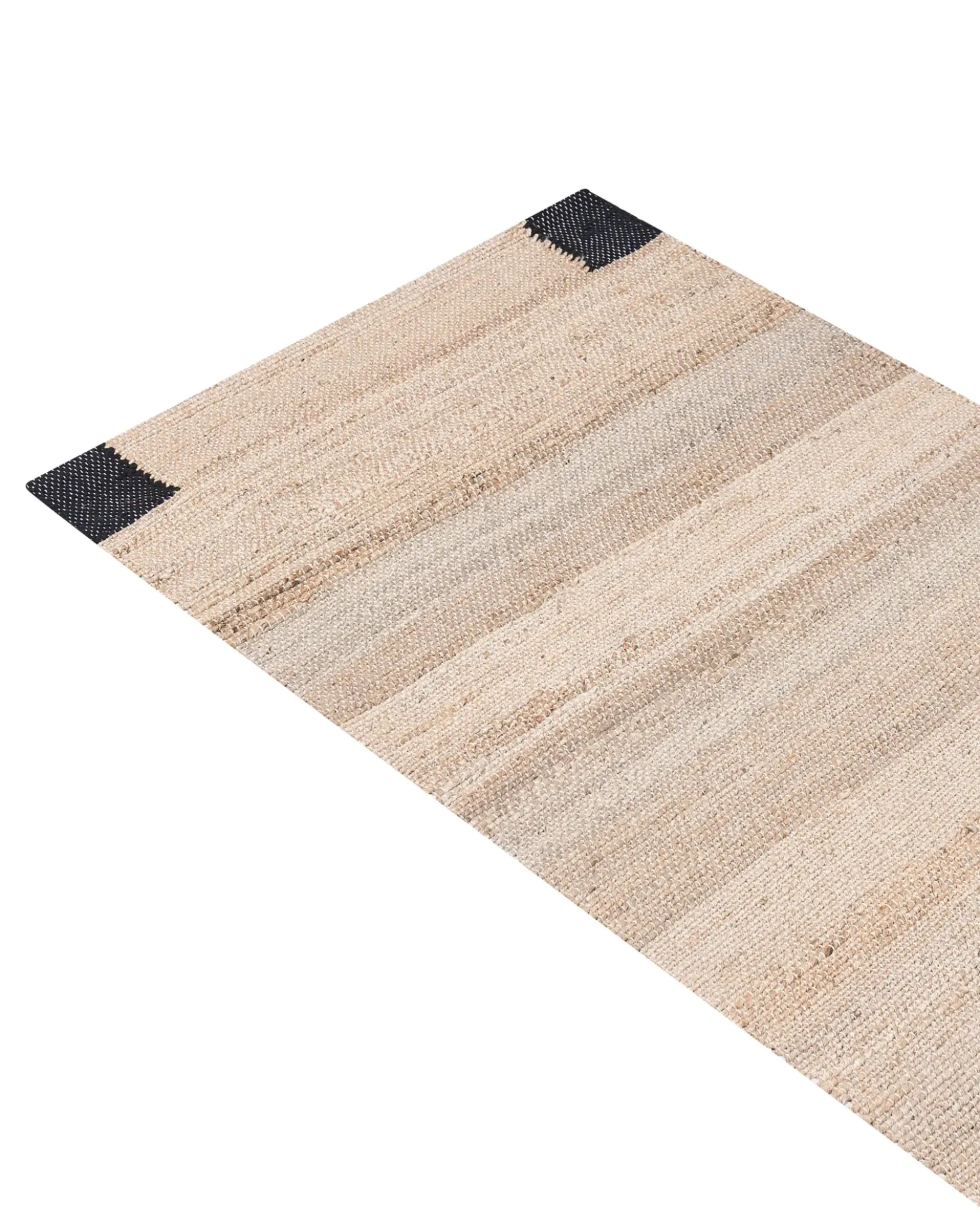 Tappeto AMRAVATI Nero/Beige 80 x 300 cm Iuta