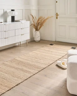 Tappeto AMRAVATI Nero/Beige 80 x 300 cm Iuta