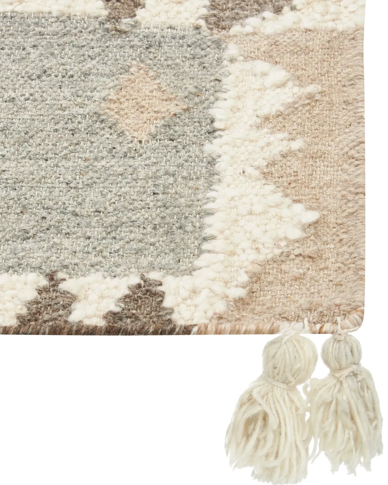Tappeto ARALEZ Beige 160 x 230 cm Lana Kilim