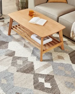 Tappeto ARALEZ Beige 160 x 230 cm Lana Kilim