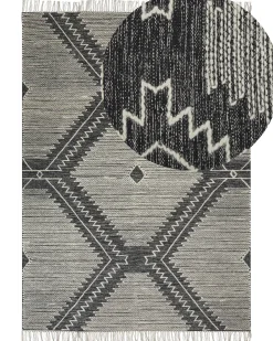 Tappeto ARBAA Nero 160 x 230 cm Cotone