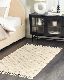 Tappeto ARDAHAN Beige 80 x 150 cm Cotone