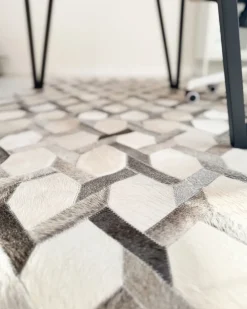 Tappeto AYDIN Grigio 160 x 230 cm Pelle naturale