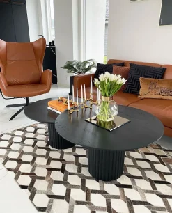 Tappeto AYDIN Grigio 160 x 230 cm Pelle naturale