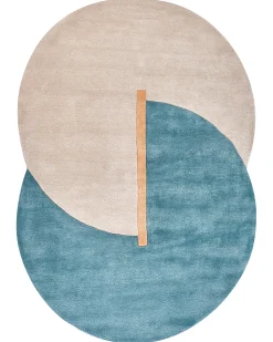 Tappeto AYUJ Beige/ Blu 160 x 230 cm Viscosa