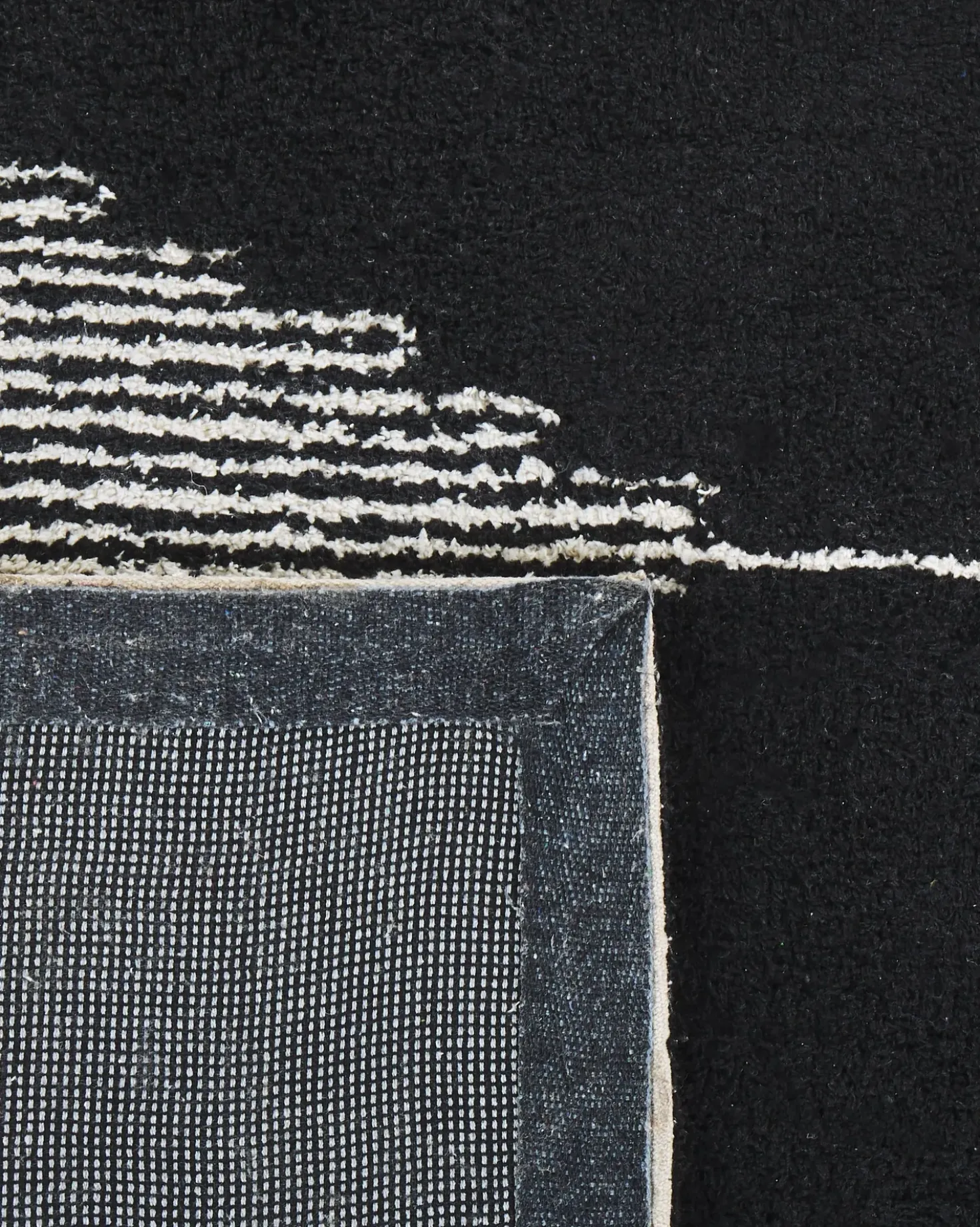 Tappeto BATHINDA Nero/Bianco 160 x 230 cm Cotone