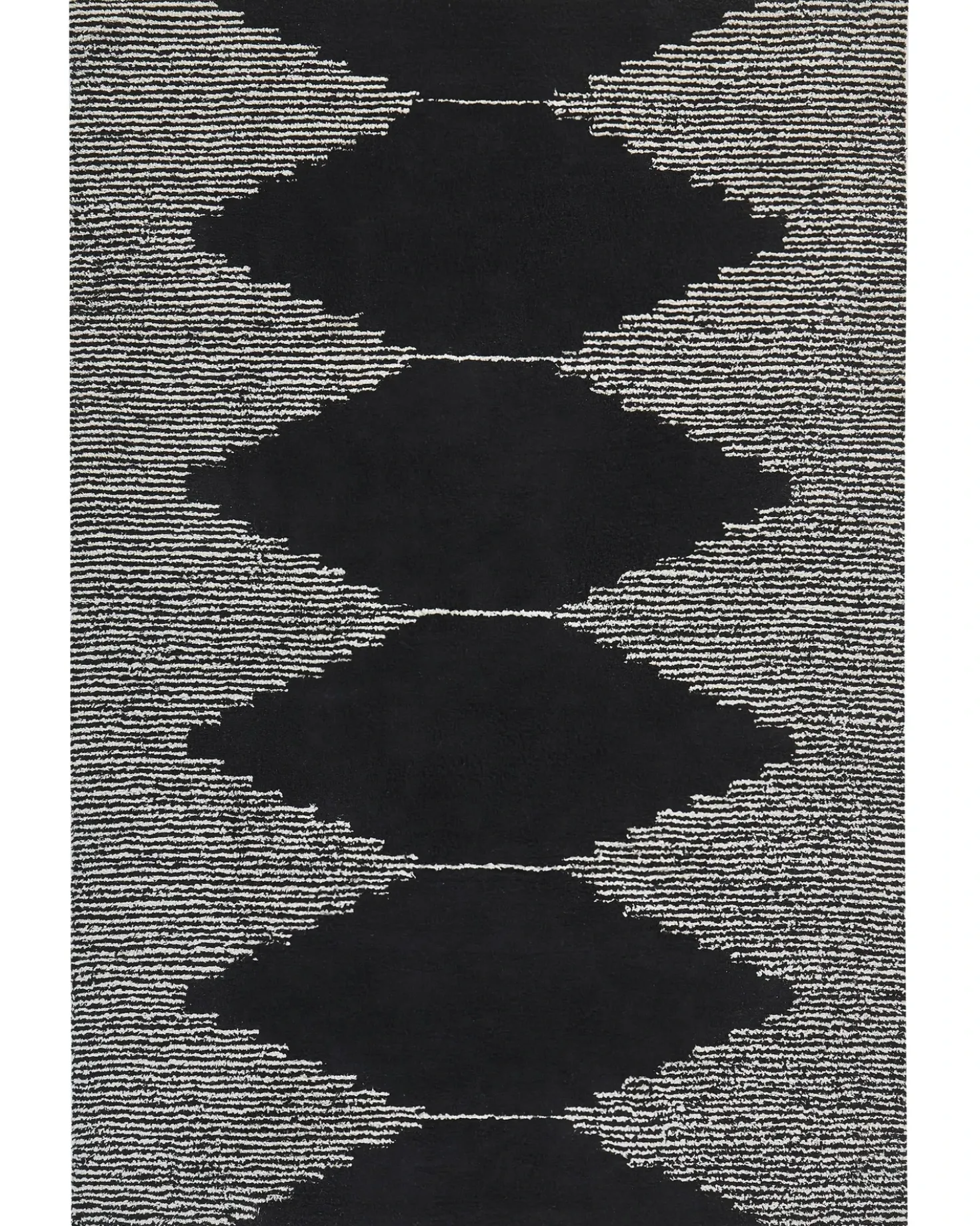 Tappeto BATHINDA Nero/Bianco 160 x 230 cm Cotone