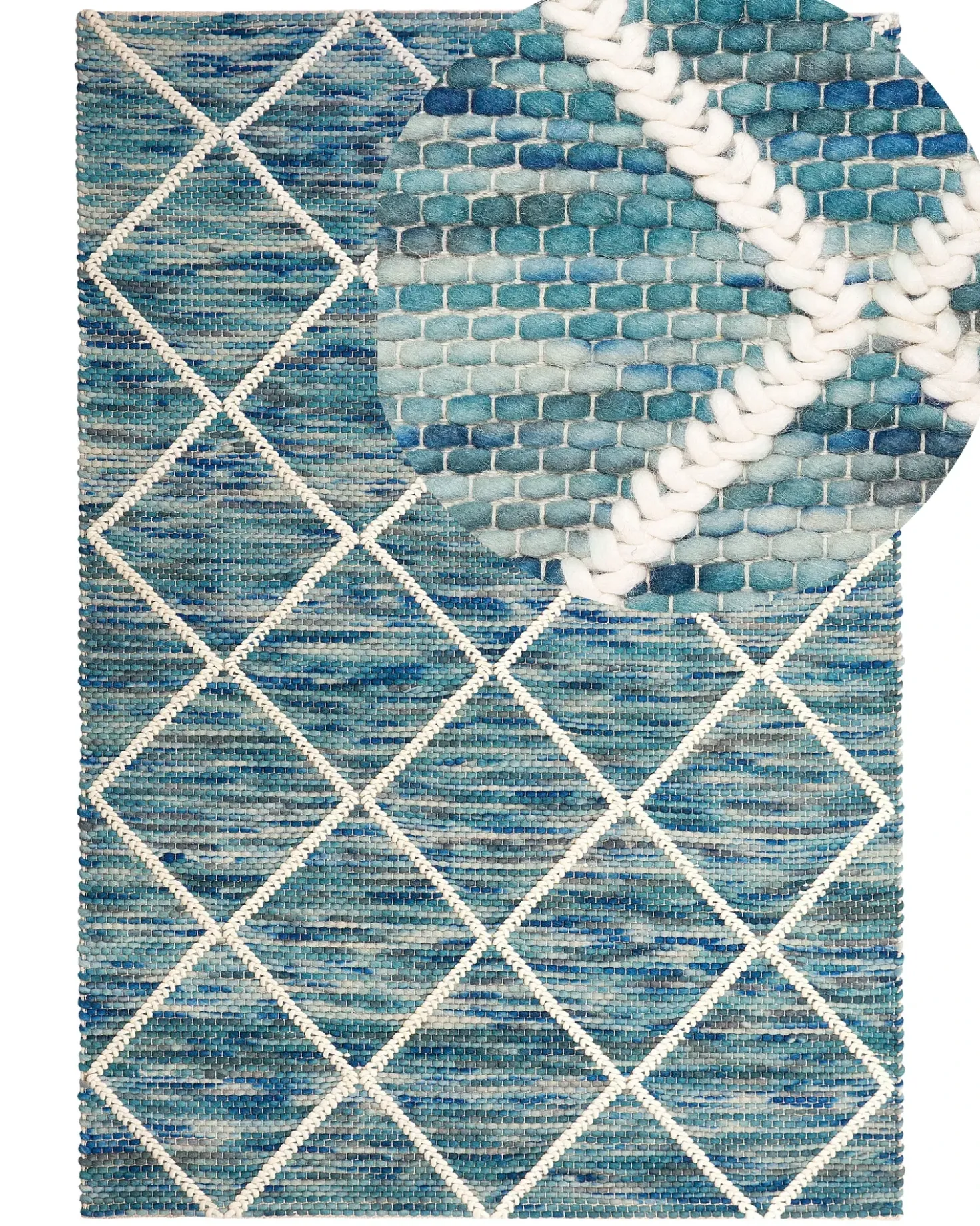 Tappeto BELENLI Blu 140 x 200 cm Lana