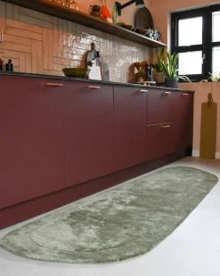 Tappeto BERANI Verde scuro 80 x 250 cm Viscosa