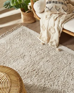 Tappeto BITLIS Beige chiaro 140 x 200 cm Cotone