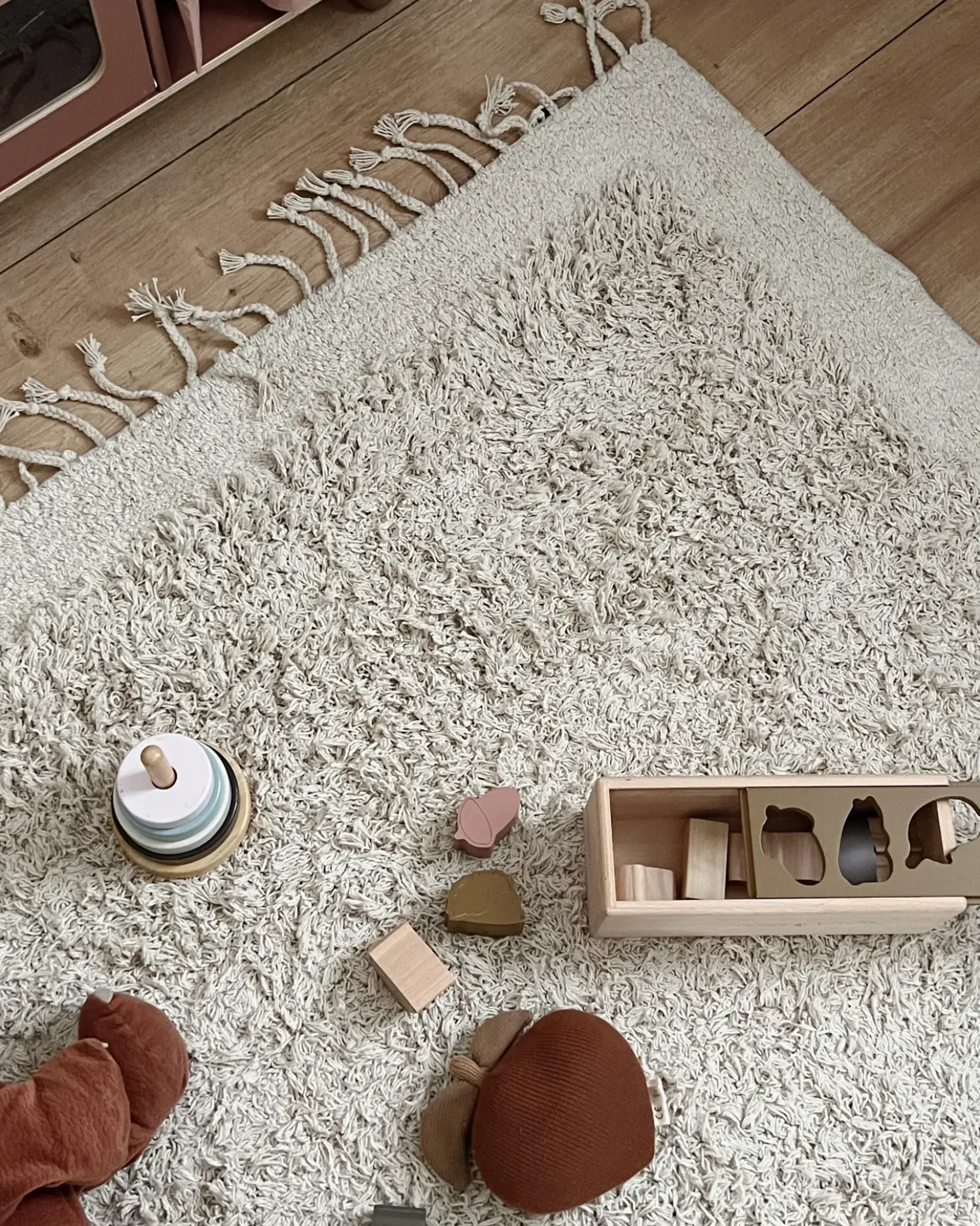 Tappeto BITLIS Beige chiaro 140 x 200 cm Cotone