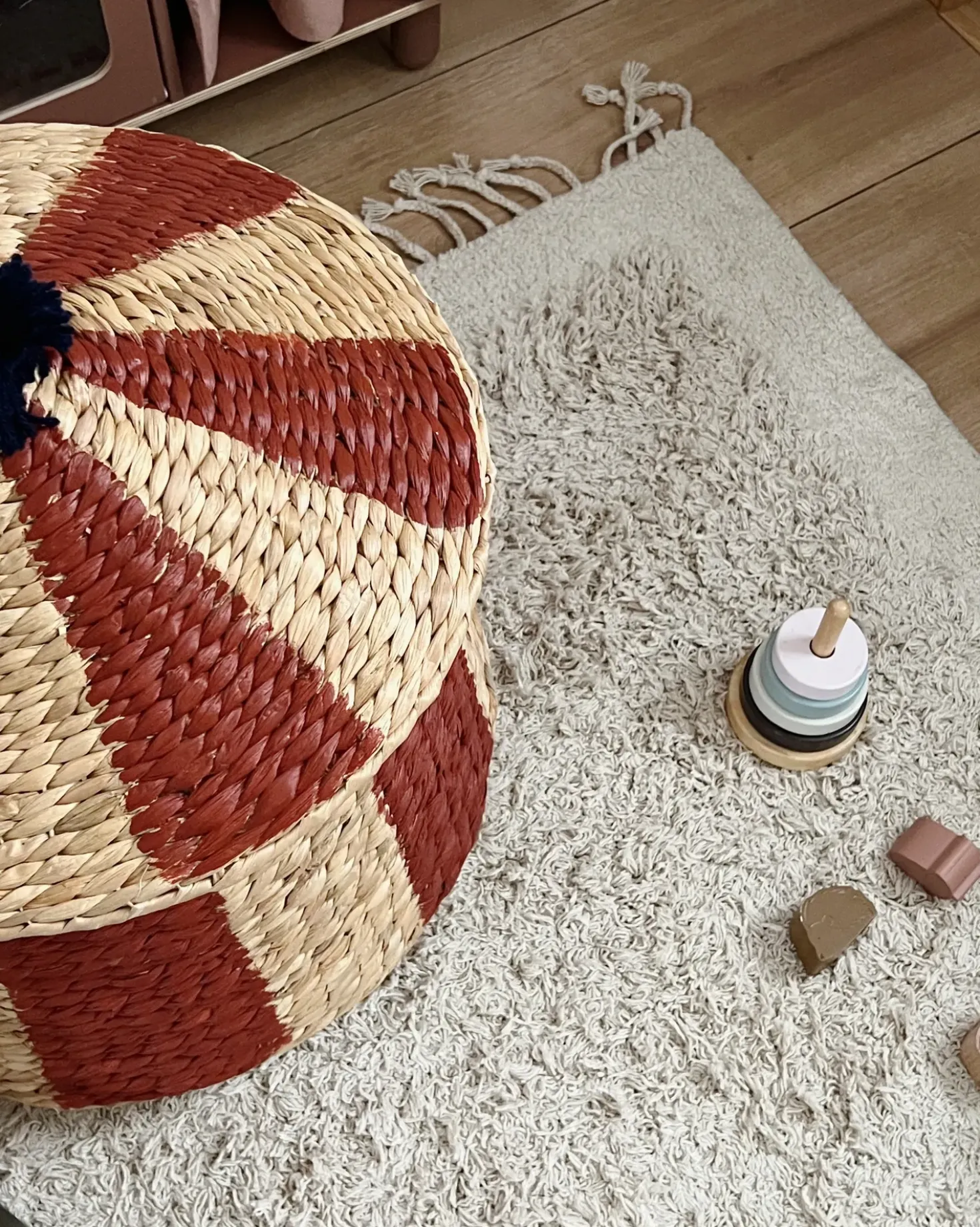 Tappeto BITLIS Beige chiaro 140 x 200 cm Cotone