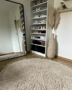 Tappeto BITLIS Beige chiaro ø 140 cm Cotone