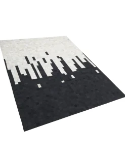 Tappeto BOLU Nero 160 x 230 cm Pelle naturale