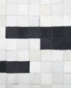 Tappeto BOLU Nero 160 x 230 cm Pelle naturale