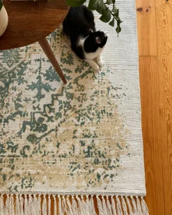 Tappeto BOYALI Verde scuro 140 x 200 cm Viscosa