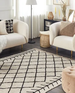 Tappeto BOZKIR Beige 160 x 230 cm Cotone