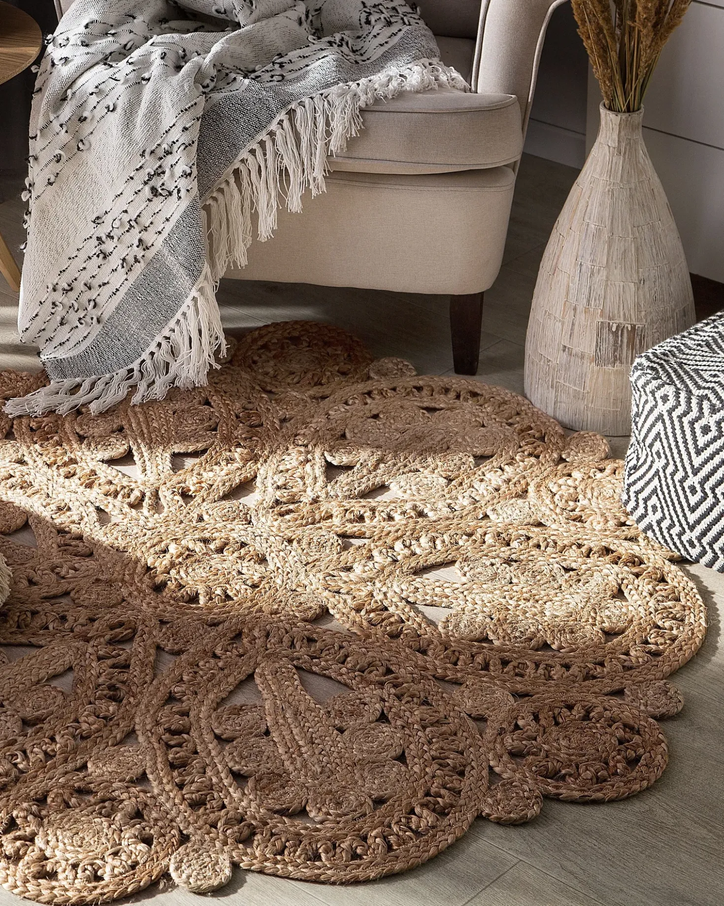 Tappeto BUCAK Beige ø 120 cm Iuta