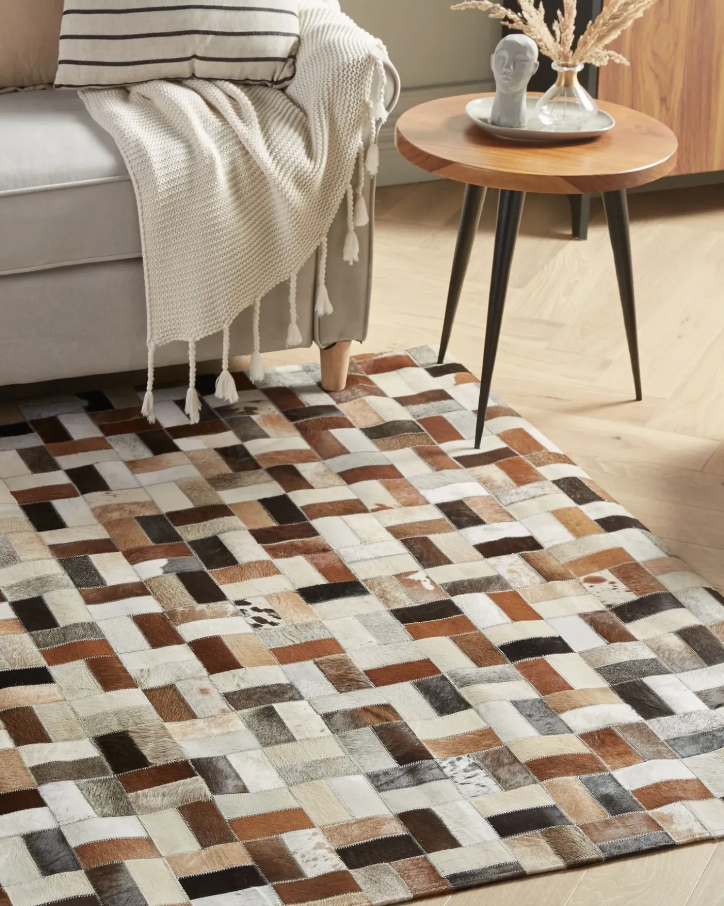 Tappeto CESME Multicolore 160 x 230 cm Pelle naturale