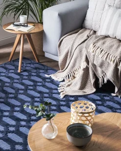Tappeto CIZRE Blu marino 140 x 200 cm Viscosa