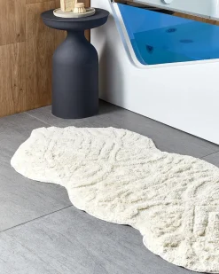Tappeto da bagno CANBAR Beige chiaro 150 x 60 cm Cotone