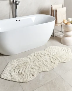 Tappeto da bagno CANBAR Beige chiaro 150 x 60 cm Cotone