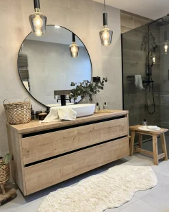 Tappeto da bagno CANBAR Beige chiaro 150 x 60 cm Cotone