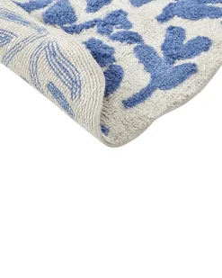 Tappeto da bagno DERIK Blu 60 x 90 cm Cotone
