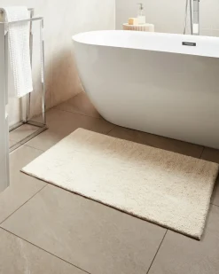 Tappeto da bagno GOELA Bianco sporco 60 x 90 cm Cotone