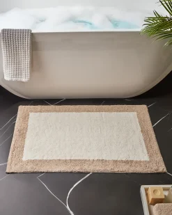 Tappeto da bagno KABRI Marrone/Beige 60 x 90 cm Cotone