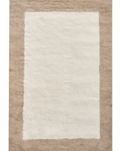 Tappeto da bagno KABRI Marrone/Beige 60 x 90 cm Cotone