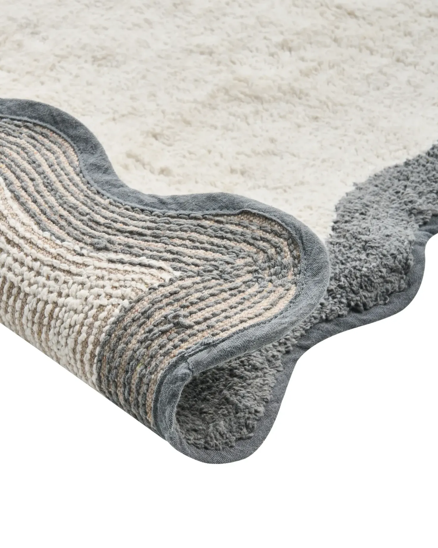 Tappeto da bagno NANGAL Grigio/Beige 60 x 90 cm Cotone